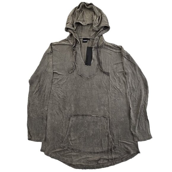 Mono B Tops - New Mono B Hoodie Women's Large Brown Long Sleeve Raw Grunge Street MSRP $68